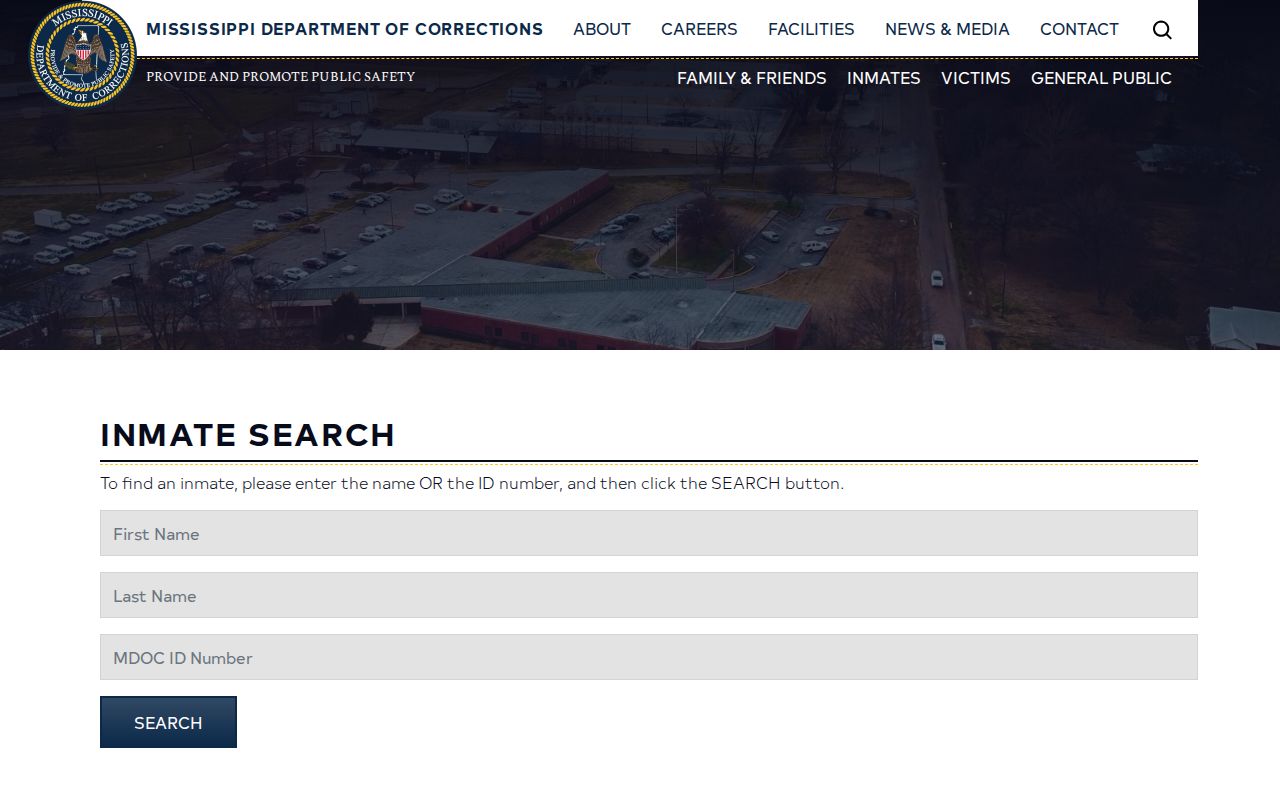 MDOC offender search name and identification fields